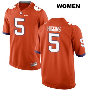 Womens Tee Higgins Orange Clemson #5 Stitched Jersey