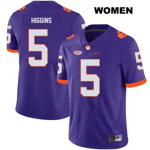 Women's Tee Higgins Purple Clemson Tigers #5 Stitched Jerseys