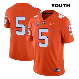 Youth Tee Higgins Orange Clemson Tigers #5 No Name Embroidery Jersey