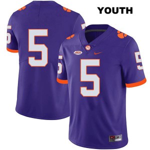 Youth Tee Higgins Purple Clemson #5 No Name Official Jersey