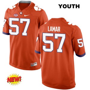 Youth Tre Lamar Orange Clemson University #57 Stitch Jersey