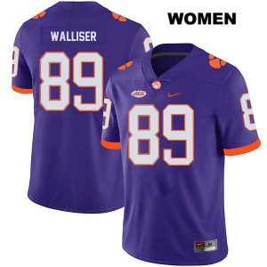 Womens Tristan Walliser Purple Clemson #89 High School Jerseys