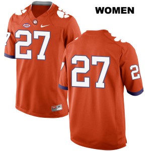 Women Ty Lucas Orange Clemson Tigers #27 No Name Stitched Jerseys