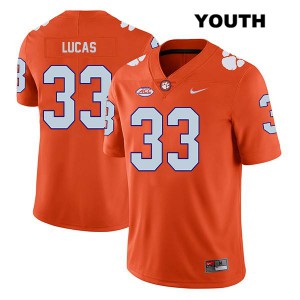 Youth Ty Lucas Orange Clemson Tigers #33 Embroidery Jerseys