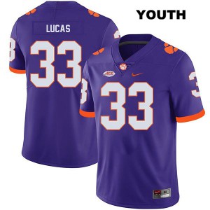 Youth Ty Lucas Purple Clemson University #33 NCAA Jersey