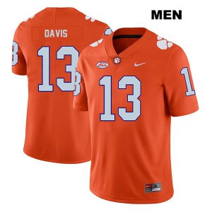 Men's Tyler Davis Orange Clemson #13 University Jersey