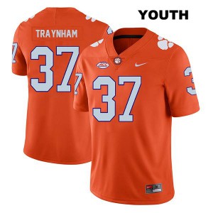 Youth Tyler Traynham Orange Clemson University #37 Player Jersey