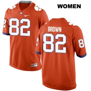 Womens Will Brown Orange Clemson Tigers #82 Official Jersey