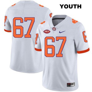Youth Will Edwards White Clemson #67 No Name NCAA Jerseys