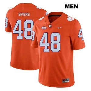 Mens Will Spiers Orange Clemson #48 Football Jersey