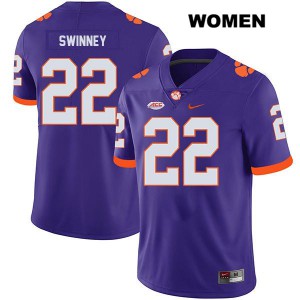 Womens Will Swinney Purple Clemson #22 Official Jersey