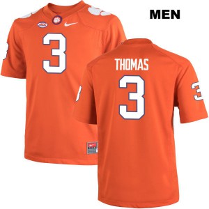 Men Xavier Thomas Orange Clemson Tigers #3 Stitched Jersey
