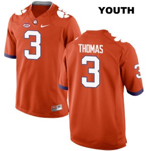 Youth Xavier Thomas Orange Clemson #3 NCAA Jerseys