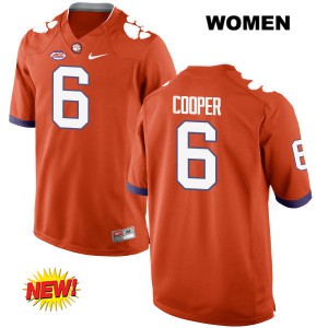 Women's Zerrick Cooper Orange Clemson University #6 Football Jersey